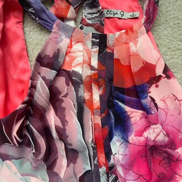 Eliza J Pink and Purple Floral Maxi Dress - Picture 8 of 8